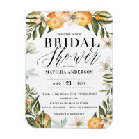 Citrus, orange + blossom bridal shower party