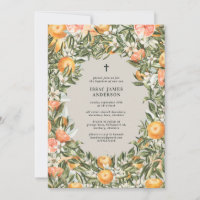 Citrus, orange + blossom christening baptism