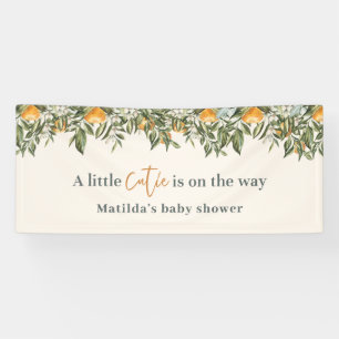 Citrus, orange + blossom little cutie baby shower  banner