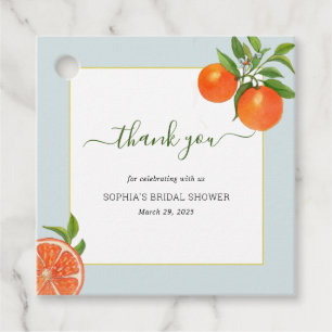 Citrus Orange Bridal Shower Thank you Favour Tags