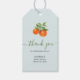 Citrus Orange Bridal Shower Thank you Gift Tags