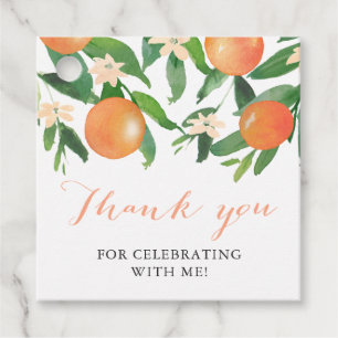 Citrus Orange Charcoal Bridal or Wedding Shower Favour Tags