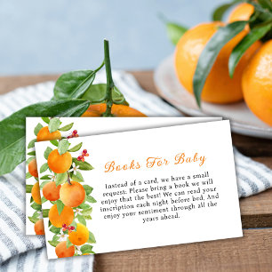 Citrus Orange Clementine Books For Baby Shower Enclosure Card