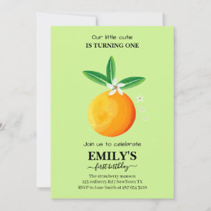 Citrus orange cutie turning one invitation