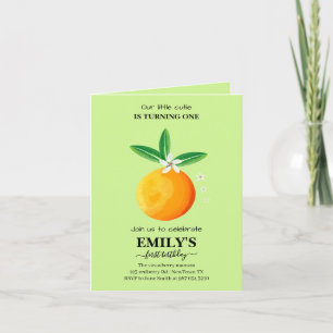 Citrus orange cutie turning one invitation