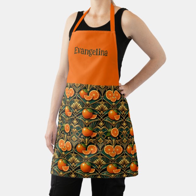 Citrus Orange Deco Name Apron