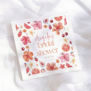 Citrus Orange Floral Bridal Shower Napkin