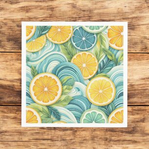Citrus Orange Fresh Lemon & Yellow Green Summer  Napkin