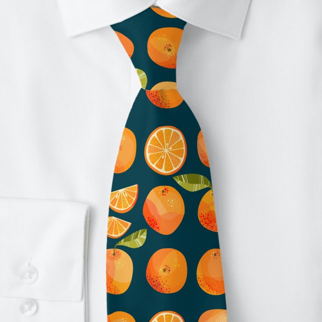 Citrus Orange Fruit Fun Tie (Fun citrus orange pattern neck tie)