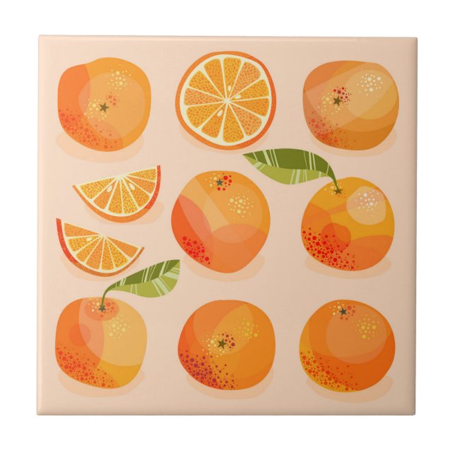Citrus Orange Fruit Tile (Front)
