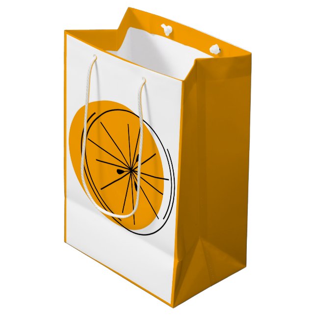 Citrus Orange gift bag medium orange (Front Angled)