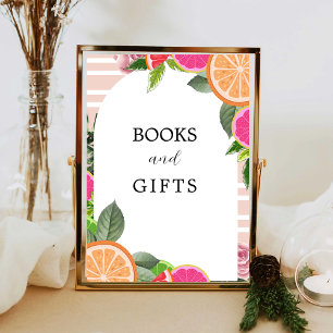 Citrus Orange Greenery Cutie Books & Gifts Sign