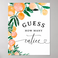 Citrus Orange Guess How Many Cuties Baby Shower