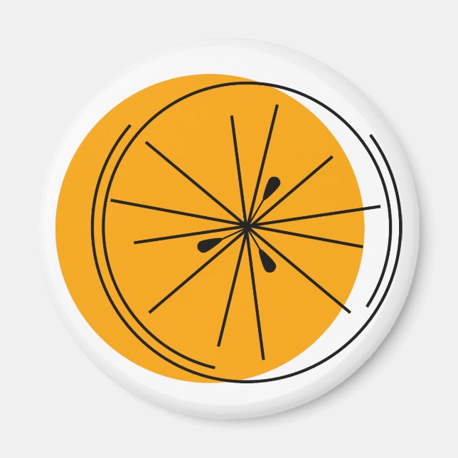 Citrus Orange magnet round (Front)