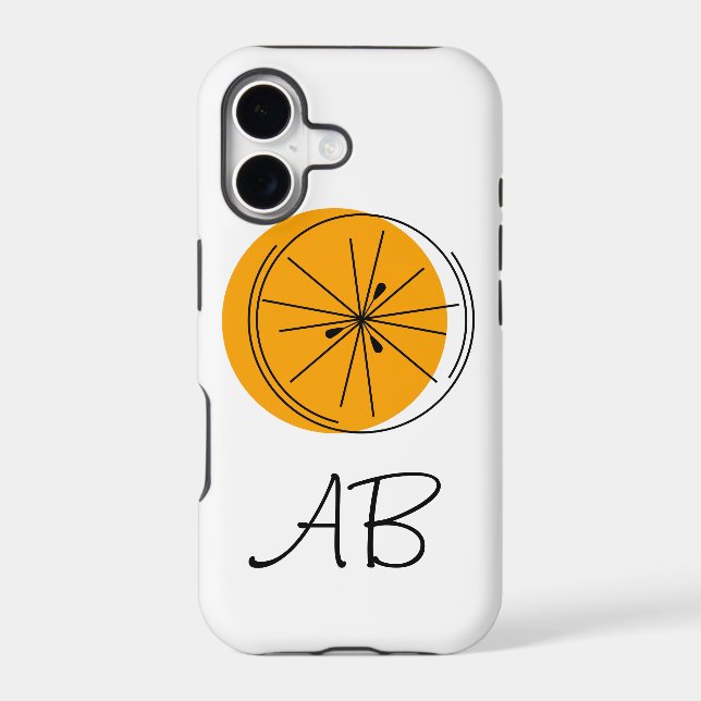 Citrus Orange Monogram iPhone case (Back)