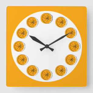 Citrus Orange Multi clock square