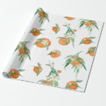Citrus Orange n White Watercolor Floral Foliage Wrapping Paper<br><div class="desc">"Modern Citrus Orange n White Watercolor Floral Foliage Wrapping Paper."  Hand painted watercolor Citrus Cutie orange design features fruit,  flower blossoms and foliage greenery by internationally licensed artist and designer,  Audrey Jeanne Roberts,  copyright.</div>