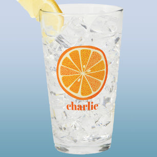 Citrus Orange Personalised Glass