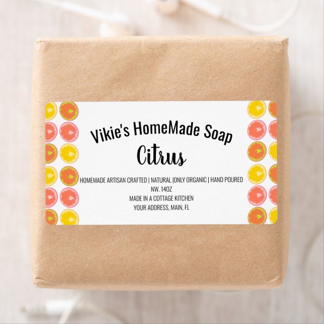 Citrus Orange Scent Soap Business  Art Label (Insitu)