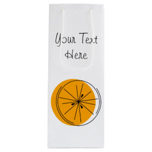 Citrus Orange Text gift bag wine