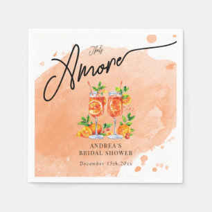 Citrus Orange Watercolor Bridal Shower Napkin