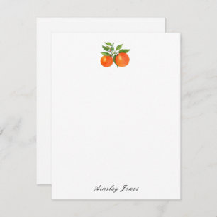 Citrus Orange Watercolor Personalised  Card