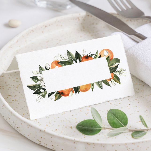 Citrus Orange Wedding Table Place Card (Creator Uploaded)