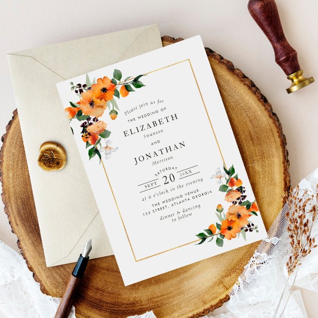 citrus oranges foliage wedding invitation (Creator Uploaded)