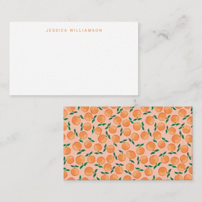 Citrus Oranges Fruit Custom Name Gift Enclosure Card (Front/Back)