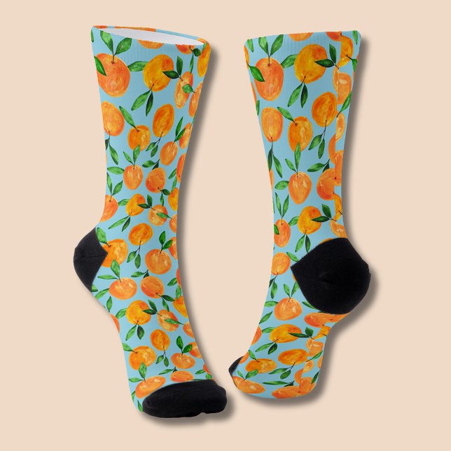 Citrus oranges fruit pattern socks (Summer fruit, citrus orange fruit pattern socks)