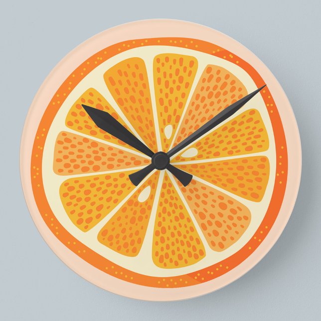 Citrus Oranges Fun Round Clock (Creator Uploaded)