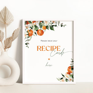 Citrus oranges leave your recipe card here poster