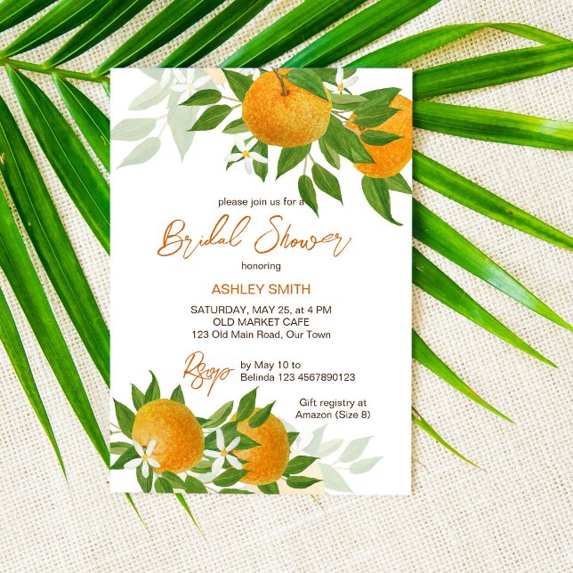 Citrus oranges summer bridal shower invitation (Creator Uploaded)