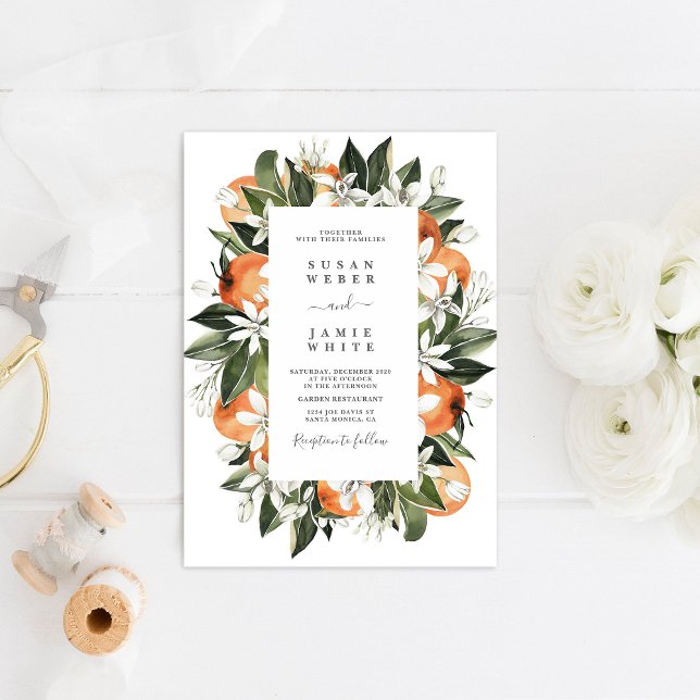 Citrus oranges wedding invitation (Creator Uploaded)