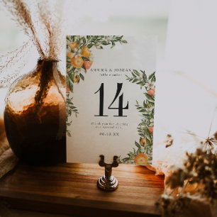 Citrus Orchard Boho Botanical Table Number Card