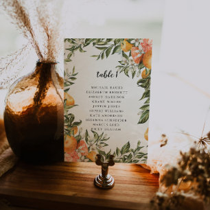 Citrus Orchard Boho Botanical Table Seating Card