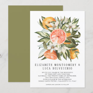 Citrus Orchard Boho Botanical Wedding Invitation