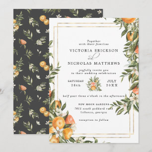 Citrus Orchard Boho Botanical Wedding Invitation