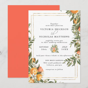 Citrus Orchard Boho Botanical Wedding Invitation