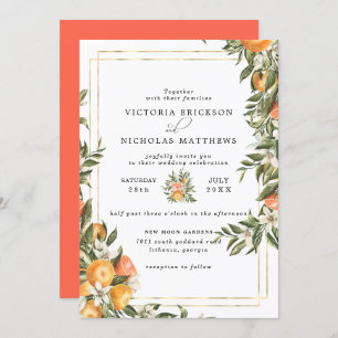 Citrus Orchard Boho Botanical Wedding Invitation
