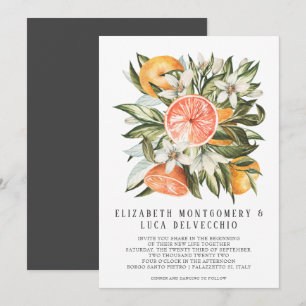 Citrus Orchard Boho Botanical Wedding Invitation