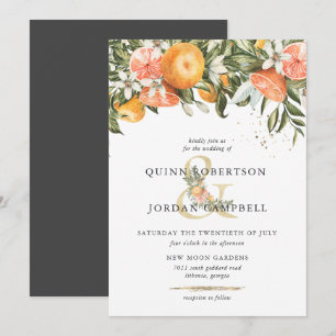 Citrus Orchard Boho Botanical Wedding Invitation