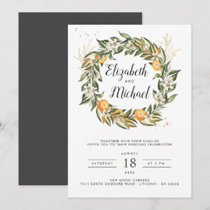 Citrus Orchard Boho Botanical Wedding Invitation