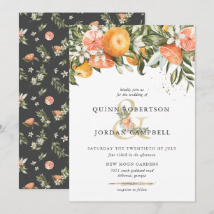 Citrus Orchard Boho Botanical Wedding Invitation