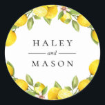 Citrus Orchard Personalised Sticker<br><div class="desc">Pretty watercolor lemon branches,  personalised sticker. Designed to match our Citrus Orchard Collection.</div>