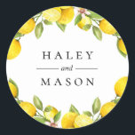 Citrus Orchard Personalised Sticker<br><div class="desc">Pretty watercolor lemon branches,  personalised sticker. Designed to match our Citrus Orchard Collection.</div>