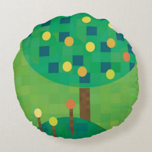 Citrus orchard round cushion