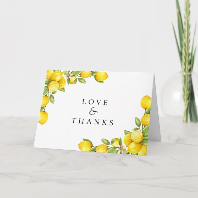 Citrus Orchard Wedding Photo Thank You Card (Front)