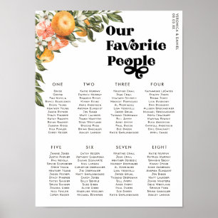 Citrus Orchard   Wedding Table Seating Poster