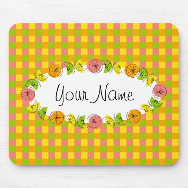 Citrus Oval Check mouse pad (Front)